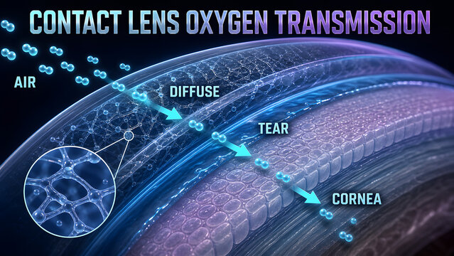 Contact Lens Oxygen Transmission Educational Infographic