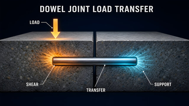 Dowel Joint Load Transfer Educational Infographic