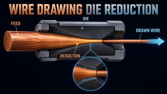 Wire Drawing Die Reduction Educational Infographic