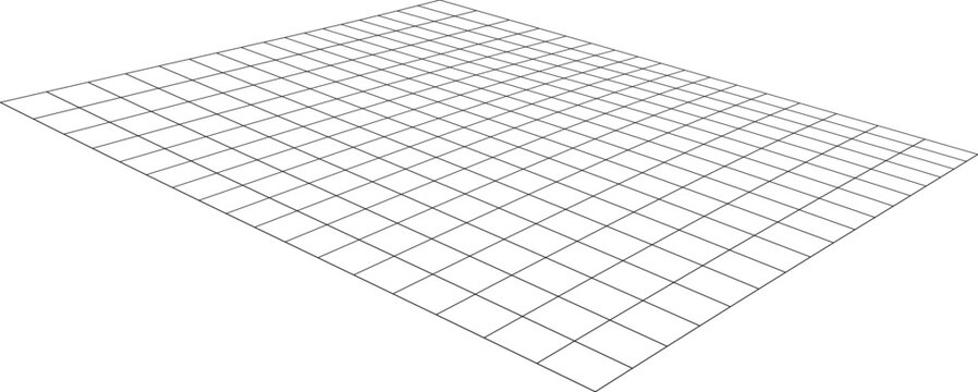 Isometric Wireframe Perspective Plane Illustration