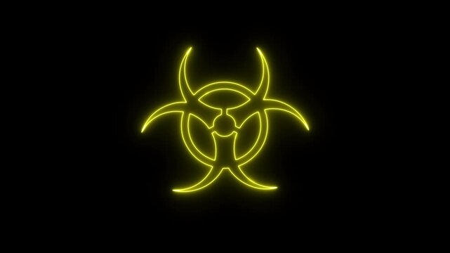 Biohazard neon icon 4K video animation	
