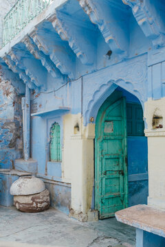 Weathered Doorway in the Blue City of Jodhpur

