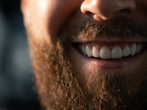 Bearded man smile