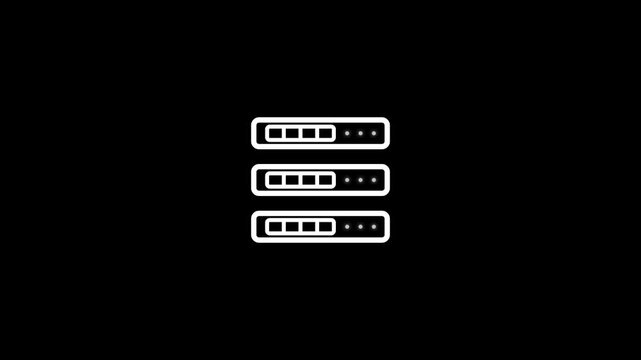 server tracking icon or database symbol, digital data storage concept, simple line art