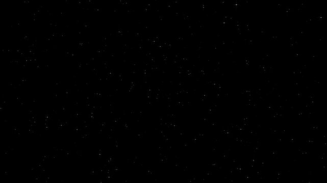 Luminous celestial stars drift across a dark cosmic space background, creating an abstract galaxy atmosphere for cinematic videos, visual effects, motion graphics and overlays.