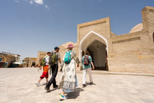 Tourists Exploring Bukhara Old Town, Uzbekistan