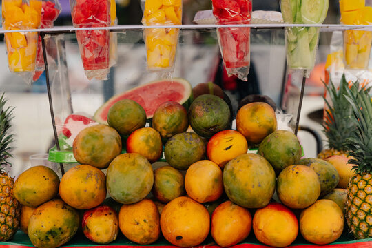 Fresh fruit stall street display