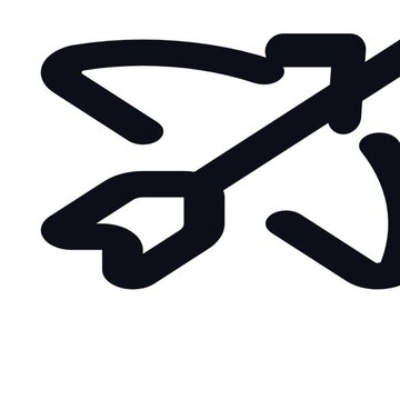 Bow and arrow icon showing dynamic release movement in a minimal black line art style for modern motion graphics interface design, elegant vector animation video footage.