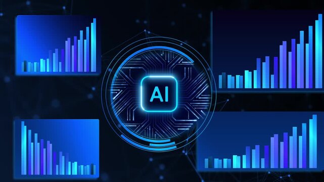 Ai Analyst using big data dashboard. Data science and business intelligence, Business data analytics.
