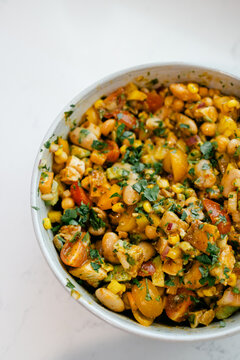 Close-up of Chipotle Chicken Dense Bean Salad
