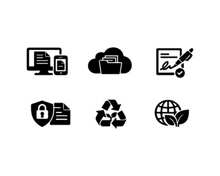 Set of black business and environment web icons