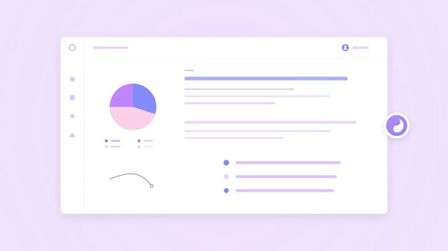 Data analytics dashboard interface showing business metrics and pie charts