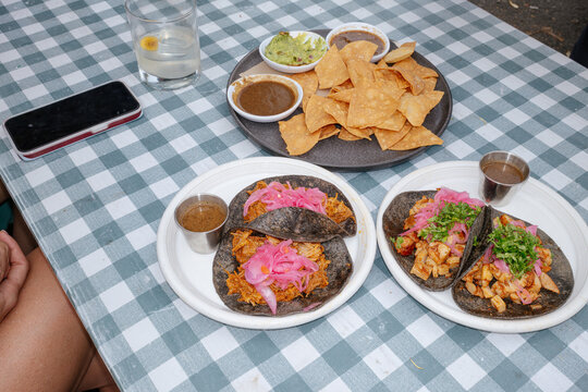 Mexican Food Outside Table