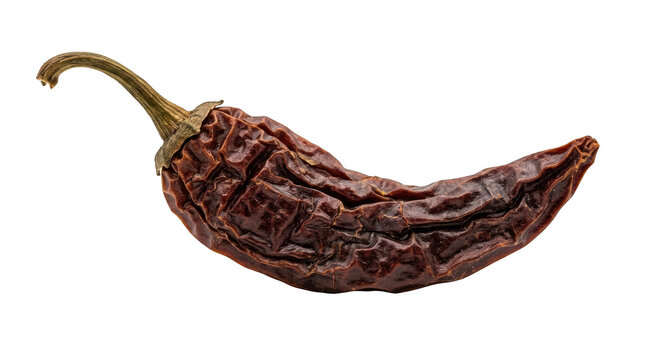 Dried chipotle chili pepper isolated on transparent background