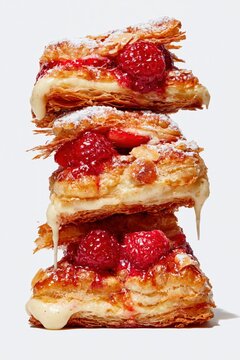 Berry Millefoglie Sculptural Column on White Background