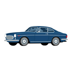 Fototapeta premium Classic Blue Sports Car - Vintage Automobile Illustration