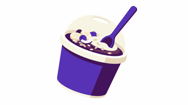 Delicious A&ccedil;a&iacute; Bowl with Banana and Berries, a Healthy Amazonian Superfood Treat Brazilian a&ccedil;a&iacute; production chain