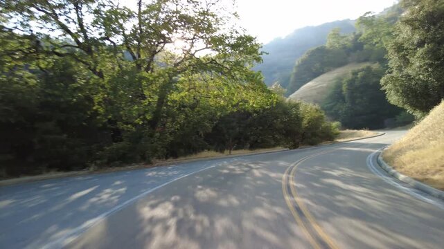 Sequoia National Park Generals Highway Southbound 26 MultiCam Rear View Canyon Driving Plate California USA