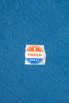 I Voted Today sticker blue copyspace