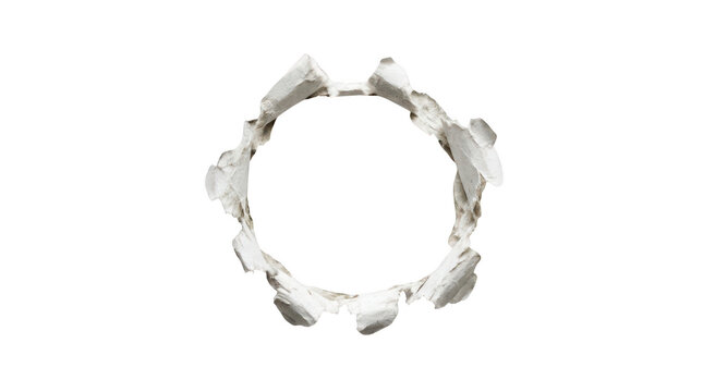 Torn paper hole with ragged edges isolated on transparent background