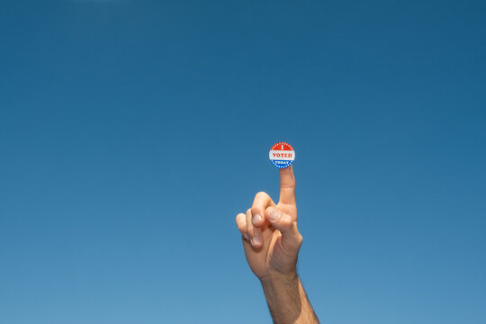 Hand Holding I Voted Today sticker