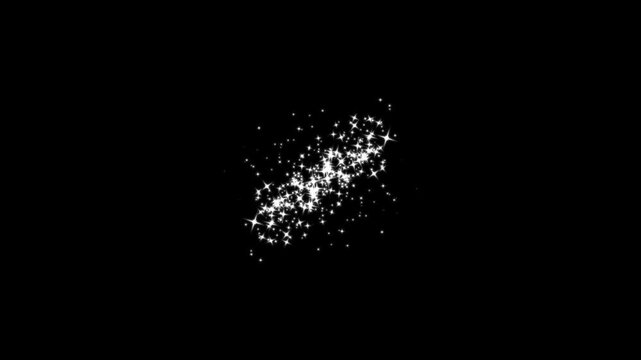 glitter sparkle shine stars line trail,doodle cartoon twinkling stars with glitter burst effect. on black screen, shining sparkle motion glowing particles, glitter line transition overlay.4K