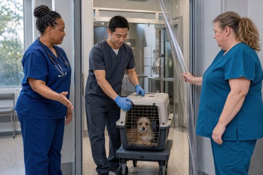 Veterinary Infection Control Staff Coordinate Safe Isolation