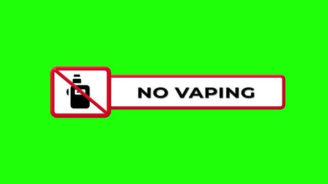 No vaping sign indicating that the use of electronic cigarettes and vaping devices is prohibited.