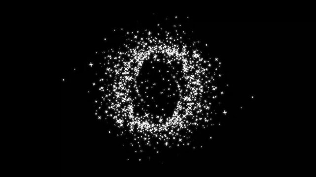 Magical glitter trail line animation white twinkling particles animation,pixie dust path animation used for cartoon video shining sparkle motion on black transparent 4K