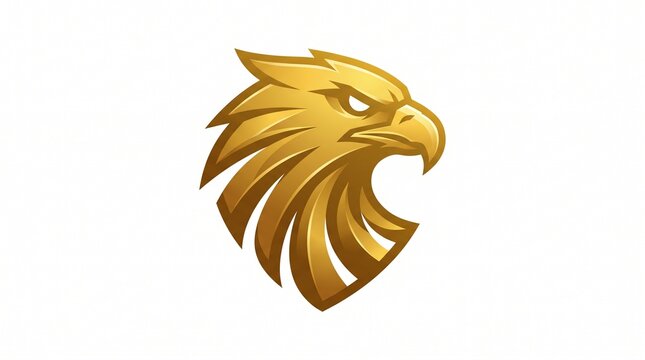 Creative Golden Eagle Shield Bird Logo Vector Art