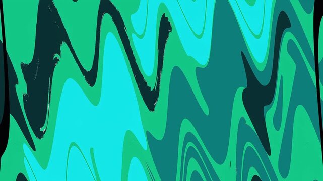 Abstract Emerald Green Wavy Liquid Lines