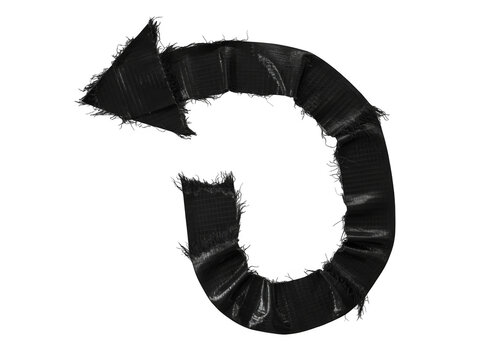 Hand drawn black circular arrow icon pointing to the left