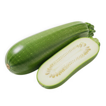 Fresh green zucchini on a clean surface