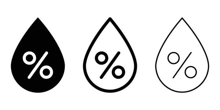 Humidity icon silhouette vector outline and line art