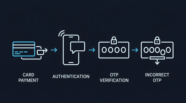 Card payment security: authentication sms verification cvv check success confirmation