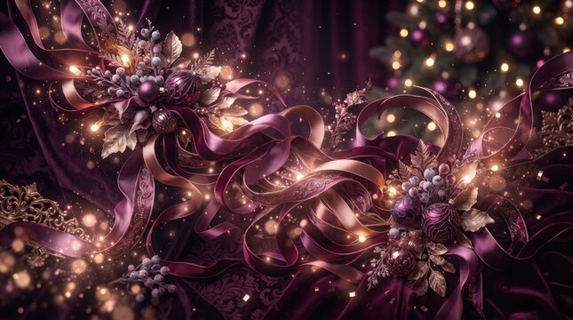 Close-up of glowing fireflies lighting up dark foliage at night chrisms day abstract background new design 2026