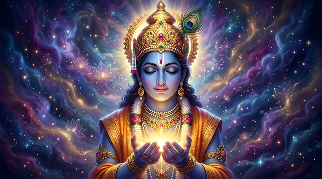 Lord krishna in cosmic universe