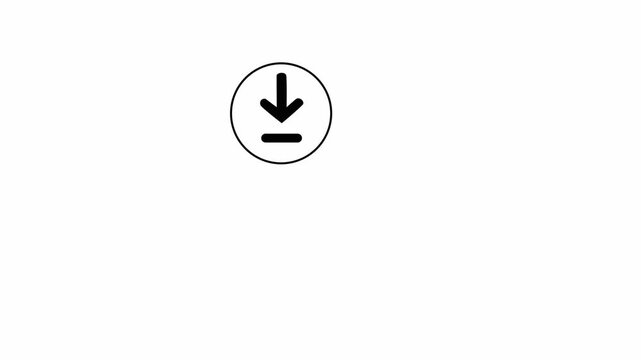 Download icon button symbol with downward arrow and line a clean black featuring an pointing toward a horizontal line, centered