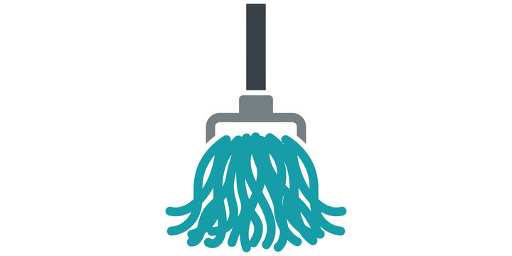 Clean mop tool icon symbol isolated on transparent background
