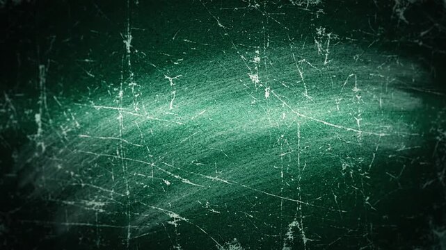 Dark green chalkboard texture background with heavy scratches and chalk dust wipes