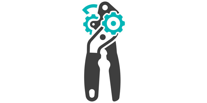 Industrial mechanical tool gear maintenance equipment icon isolated on transparent background