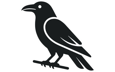 Fototapeta premium Minimalist Crow Vector Icon. Simple Raven Graphic Element. Black Bird Symbol for Logo Design, Apps, and Illustrations isolated on White Background