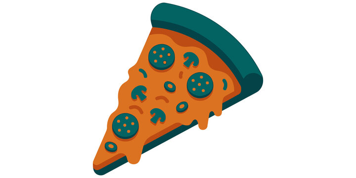 Delicious pizza slice vector graphic on transparent background