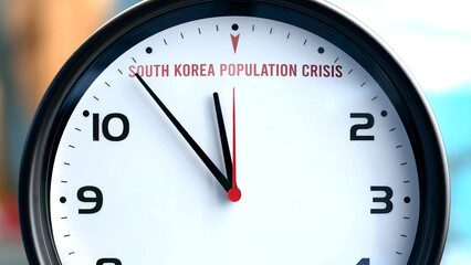 Fototapeta premium South Korea Population Crisis that is going to happen soon. Incoming south korea population crisis, approaching in the near future. ,3d illustration