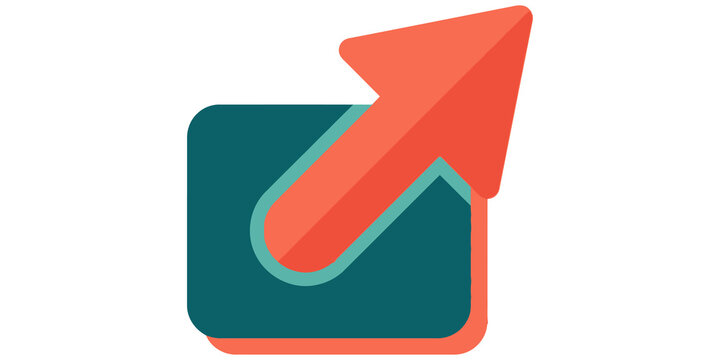 External link arrow pointing outward on transparent background