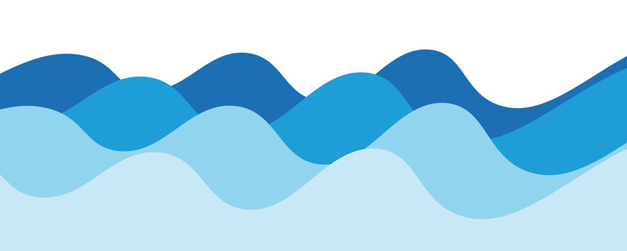 Sea waves layered vector background illustration and sea beach vector illustration.