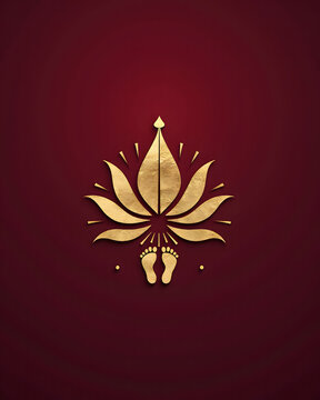 minimalist lord venkateswara paduka vector illustration