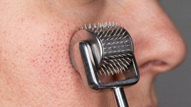 Cuidado est&eacute;tico facial con rodillo microagujas