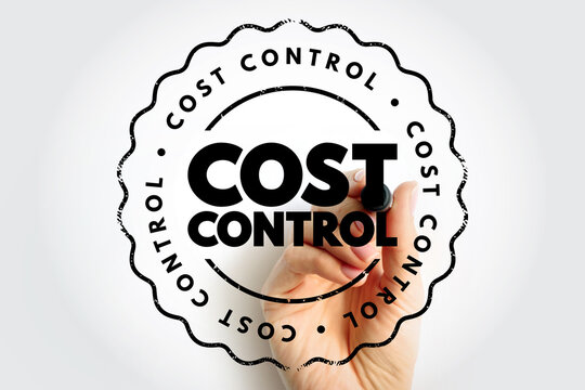 COST CONTROL circular stamp, forming a strong financial management emblem ideal for budgeting materials, expense planning visuals, business operation guidance, and efficiency messaging