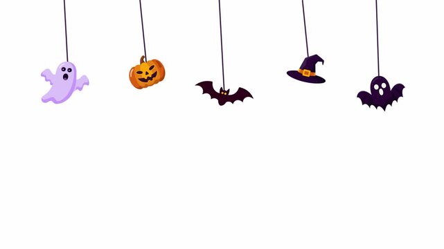 Cute Hanging Halloween Decorations Swinging Animation